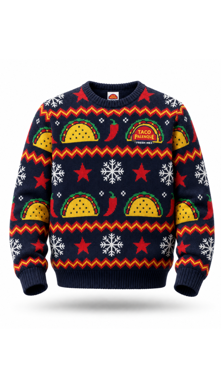 Taco Palenque Ugly Christmas Sweater